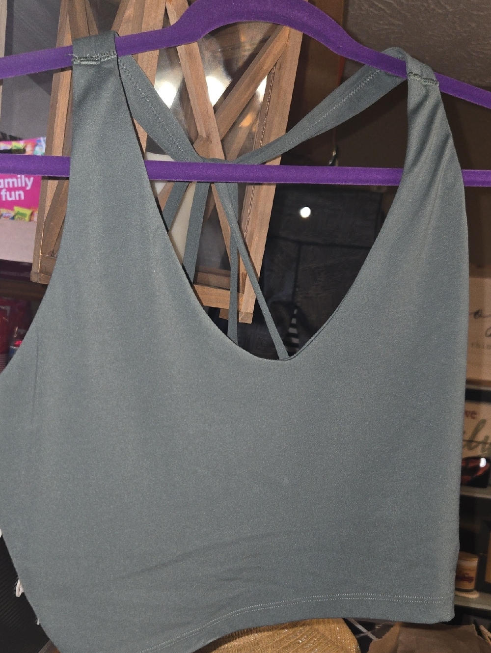 aerie Strappy Back Sports Bra in Green